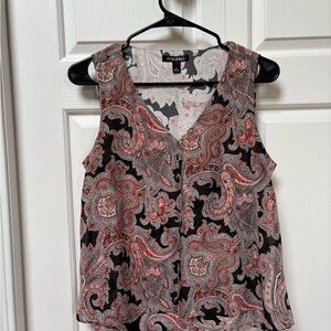 Roz & Ali Women's Paisley Tank Top - Black and Red